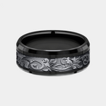 Load image into Gallery viewer, Men's Wedding Band | The Royal | Black Titanium with Tantalum Grey | Elysium