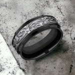 Load image into Gallery viewer, Men's Wedding Band | The Royal | Black Titanium with Tantalum Grey | Elysium