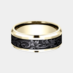 Load image into Gallery viewer, Men's Wedding Band | The Royal | 14K Yellow Gold with Black Titanium | Elysium