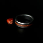 Load image into Gallery viewer, Black Diamond - Men’s Ring 8mm - Dinosaur Bone Inlay - ARES - Elysium Black Diamond