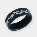 Load image into Gallery viewer, Black Diamond - Men’s Ring 8mm - Two-Toned Cerakote Custom Laser Engraving - ARES - Elysium Black Diamond
