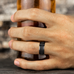 Load image into Gallery viewer, Men's Wedding Band | The Galway | Black Titanium | Elysium