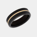 Load image into Gallery viewer, Black Diamond - Men’s Ring 7mm - 24k Yellow Gold Inlay - KRATOS - Elysium Black Diamond