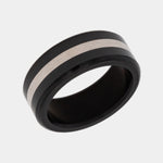 Load image into Gallery viewer, Black Diamond - Men’s Ring 8mm - Silver Inlay - KRATOS - Elysium Black Diamond