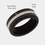 Load image into Gallery viewer, Black Diamond - Men’s Ring 8mm - Silver Inlay - KRATOS - Elysium Black Diamond