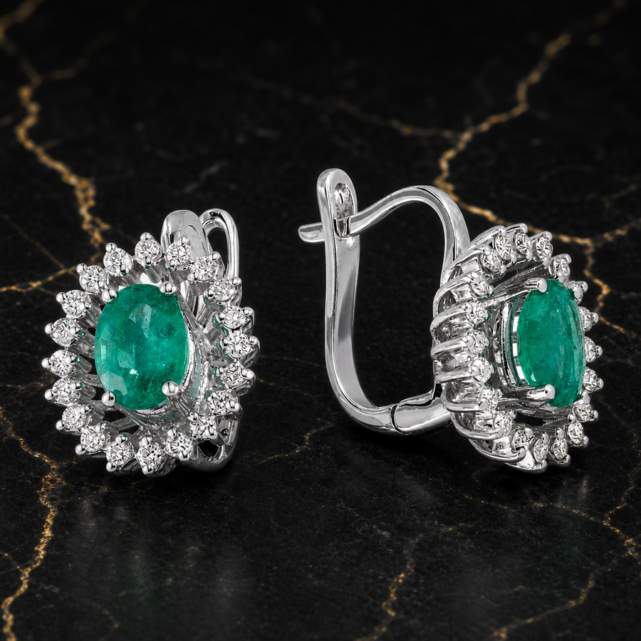 Emerald Diamond Earrings