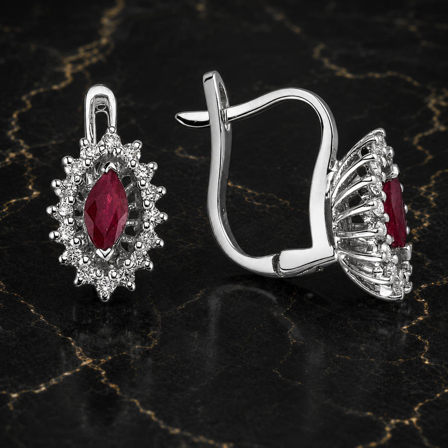 Ruby Diamond Earrings