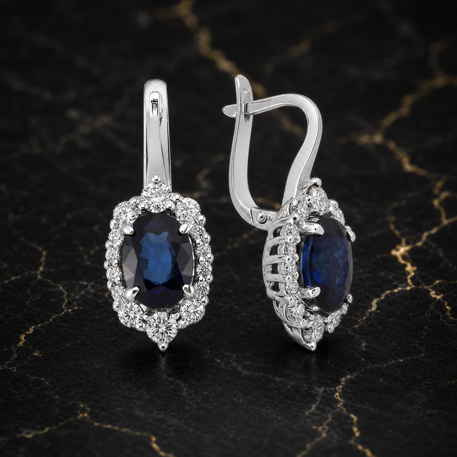 Sapphire Diamond Earrings