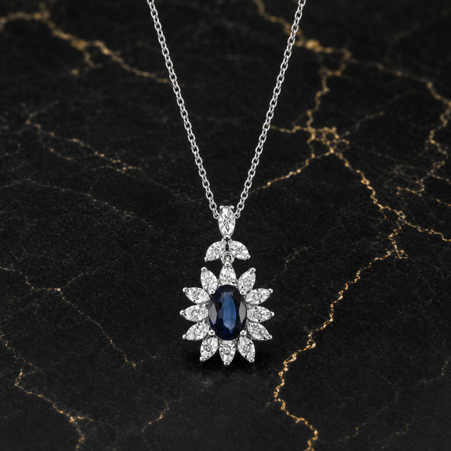 Sapphire Diamond Necklaces
