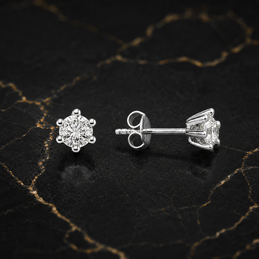 Solitaire Diamond Earrings