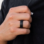 Load image into Gallery viewer, Black Diamond - Men’s Ring 7mm - NYX - Elysium Black Diamond