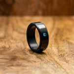 Load image into Gallery viewer, Black Diamond - Men’s Ring 8mm - Blue Diamond Inset - ARES - Elysium Black Diamond