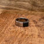 Load image into Gallery viewer, Black Diamond - Men’s Ring 8mm - Titanium Band Tension Set Elysium Black Diamond - AJAX - Elysium Black Diamond