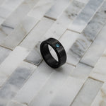 Load image into Gallery viewer, Black Diamond - Men’s Ring 8mm - Blue Diamond Inset - ARES - Elysium Black Diamond