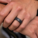 Load image into Gallery viewer, Black Diamond - Men’s Ring 8mm - Custom Laser Engraving - KRATOS - Elysium Black Diamond