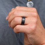Load image into Gallery viewer, Black Diamond - Men’s Ring 8mm - Custom Laser Engraving - KRATOS - Elysium Black Diamond