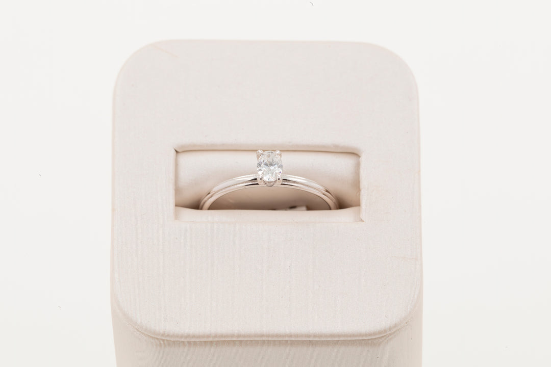14ct White Gold Diamond Solitaire Engagement Ring