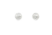 14ct White Gold Textured Sphere Stud Earrings