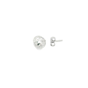 14ct White Gold Textured Sphere Stud Earrings