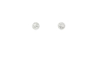 White Gold Stud Earrings with Texture