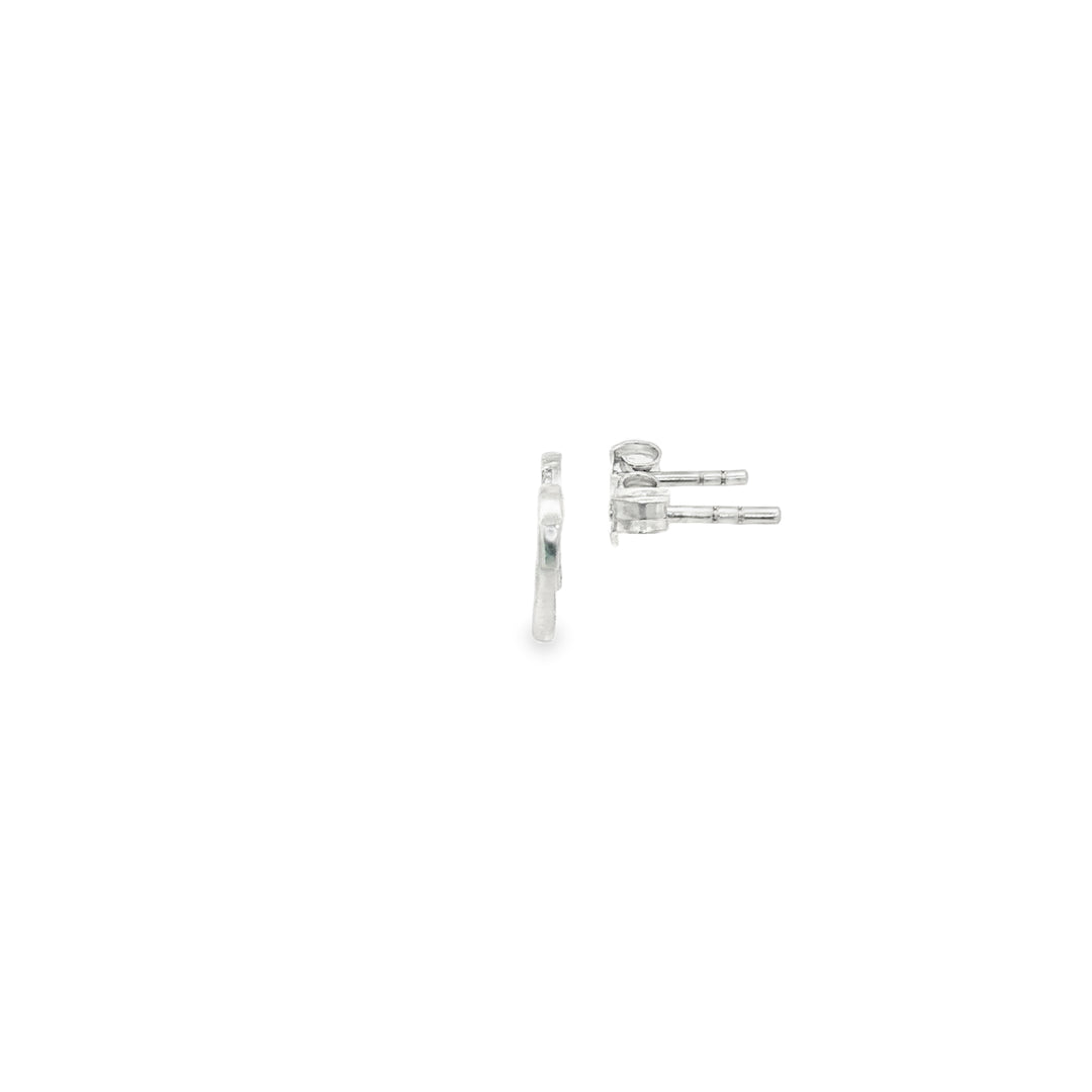 White Gold Heart-Shaped CZ Stud Earrings