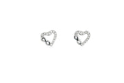 Silver Heart and Infinity CZ Stud Earrings