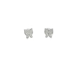 Load image into Gallery viewer, White Gold Butterfly Stud Earrings with Round Brilliant CZ
