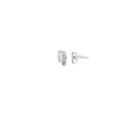 White Gold Stud Earrings with Round Brilliant Cut CZ