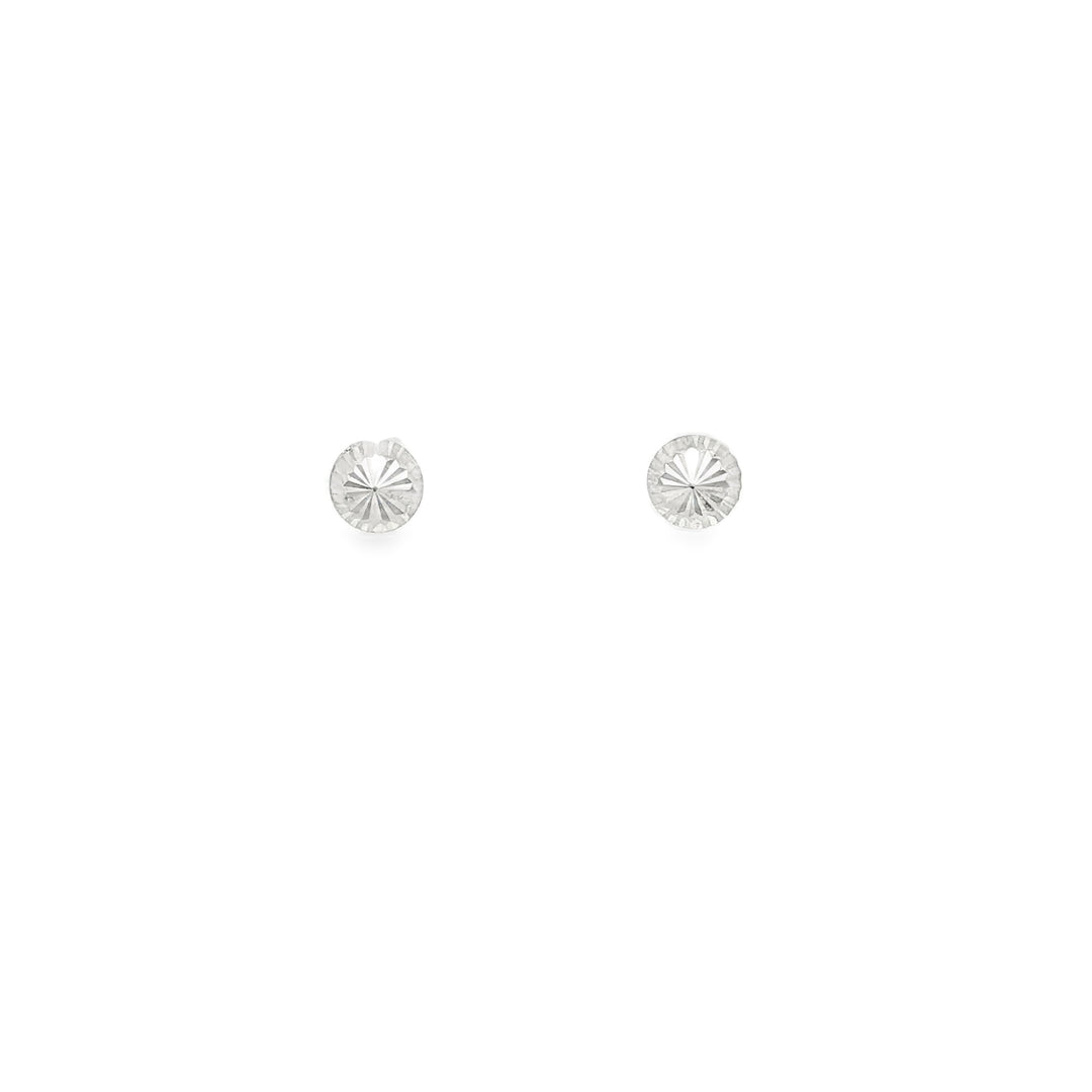 Round Diamond Cut Stud Earrings