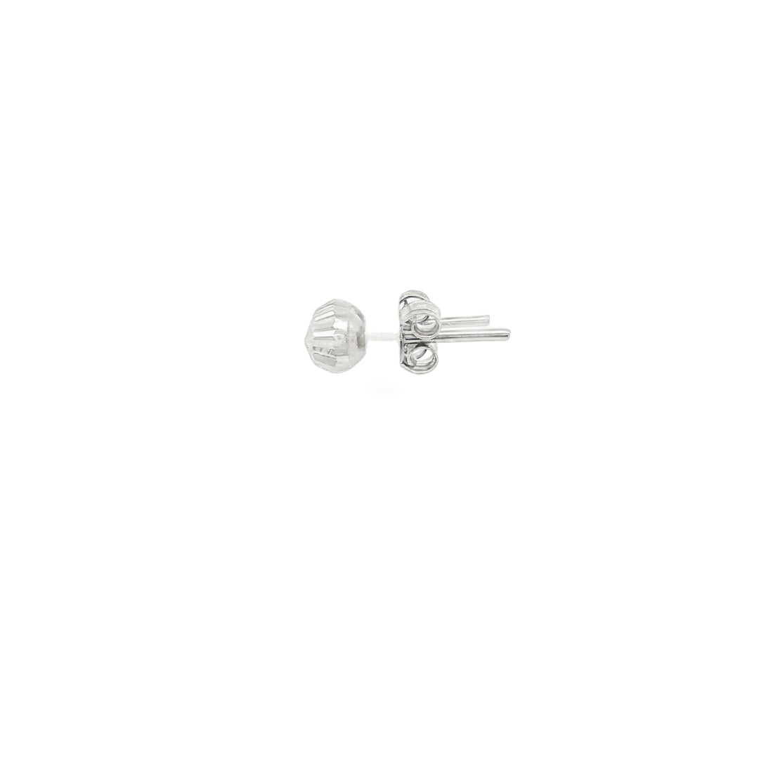 Round Diamond Cut Stud Earrings