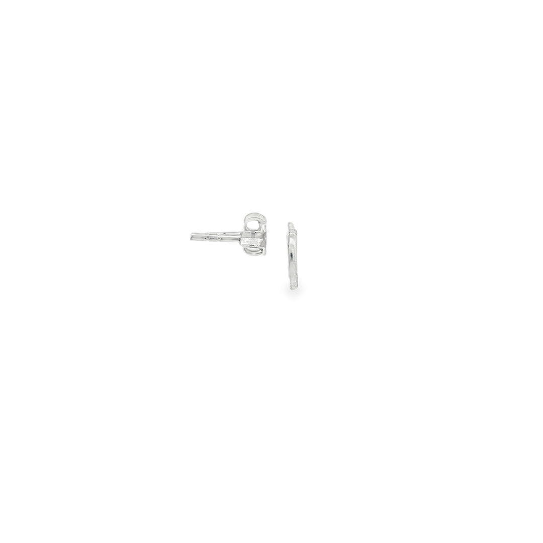 14ct White Gold Heart Stud Earrings with Round Brilliant CZ