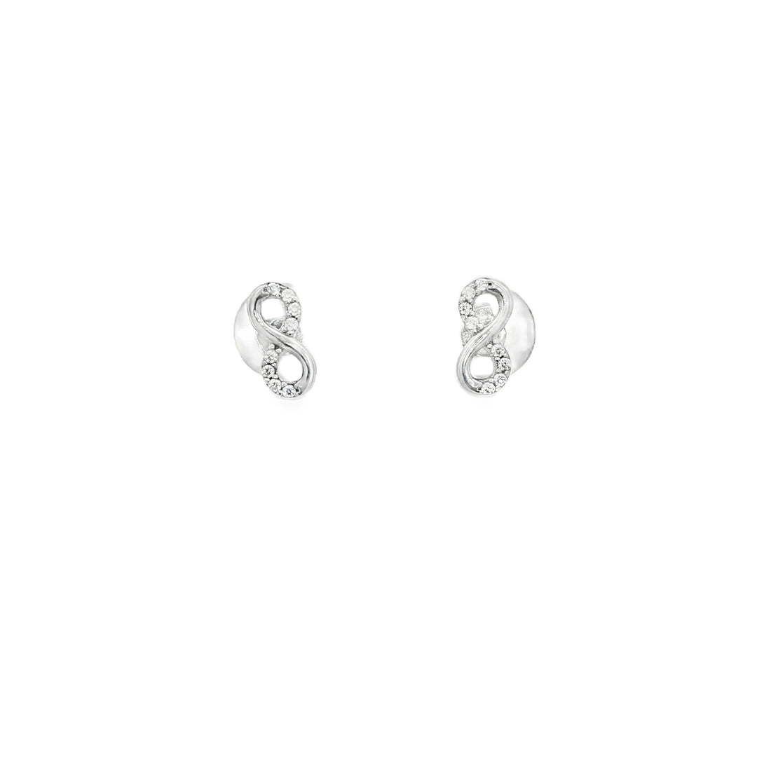 Elegant White Gold Stud Earrings with Round Brilliant CZ