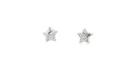 14ct White Gold Star CZ Stud Earrings