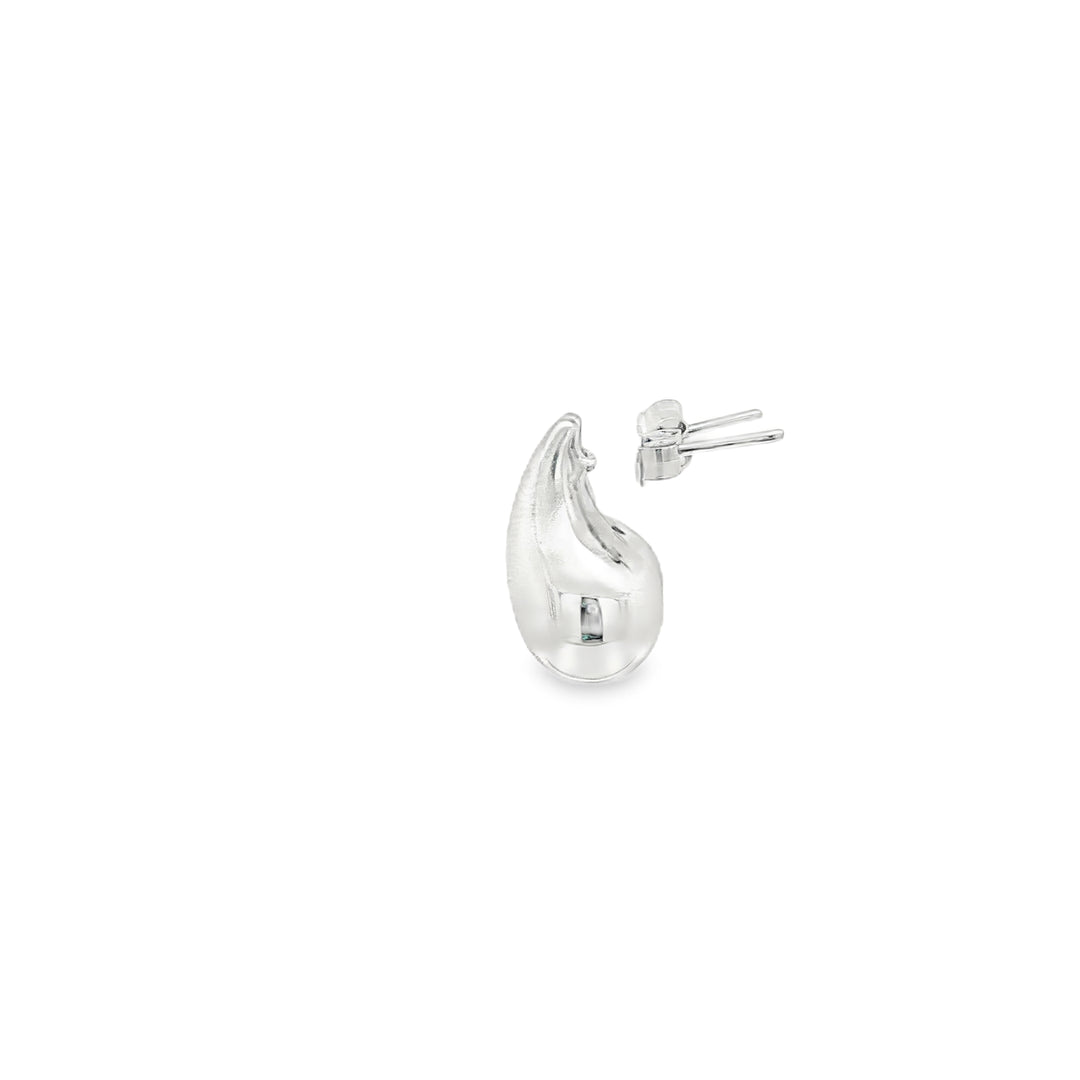 Elegant White GoldTeardrop Stud Earrings