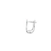 14ct White Gold Modern Hoop Earrings