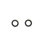 Load image into Gallery viewer, Gold Stud Earrings with Circle of Fancy Black Diamonds