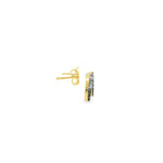 Load image into Gallery viewer, Gold Stud Earrings with Circle of Fancy Black Diamonds