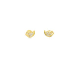 Load image into Gallery viewer, Yellow Gold Stud Earrings with Round Brilliant CZ