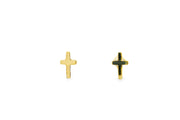 Yellow Gold Cross Stud Earrings
