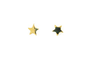 Yellow Gold Star Stud Earrings
