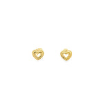 Load image into Gallery viewer, 14k Yellow Gold Double Heart Stud Earrings