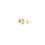 Triple Tone Gold Stud Earrings: Timeless Minimalist Design