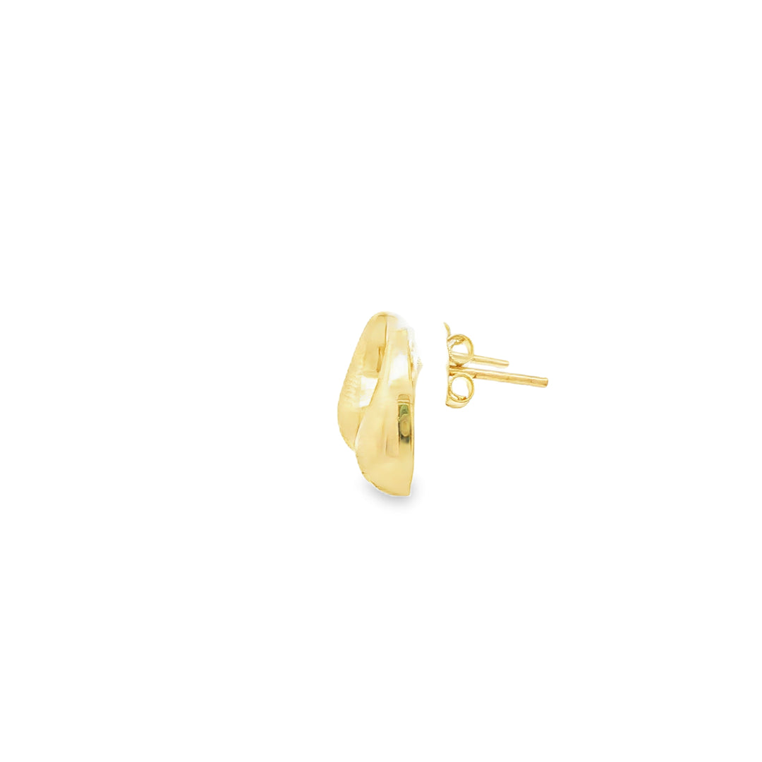 Teardrop Yellow Gold Stud Earrings