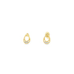 Load image into Gallery viewer, Yellow Gold Stud Earrings with Round Cut CZ