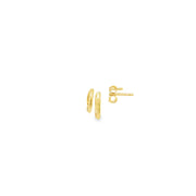 Yellow Gold Stud Earrings with Round Cut CZ
