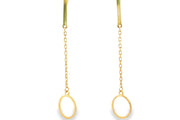 Delicate Yellow Gold Chain Dangle Earrings