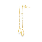 Delicate Yellow Gold Chain Dangle Earrings