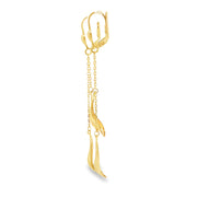 Elegant Yellow Gold Dangle Earrings with Stylized Motif