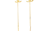Elegant Yellow Gold Threader Earrings