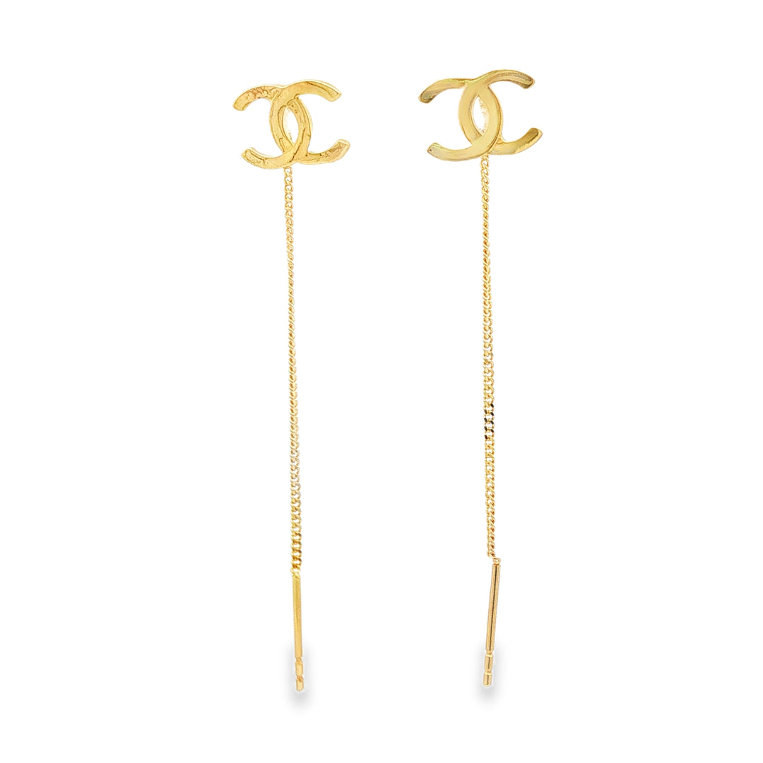 Elegant Yellow Gold Threader Earrings